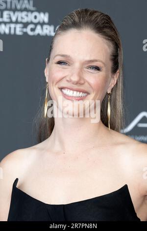 Checy, Frankreich. 17. Juni 2023. Tracy Spiridakos besucht den roten Teppich beim Monte Carlo TV Festival 62. am 16. Juni 2023 in Monte-Carlo, Monaco. Foto: David Niviere/ABACAPRESS.COM Kredit: Abaca Press/Alamy Live News Stockfoto