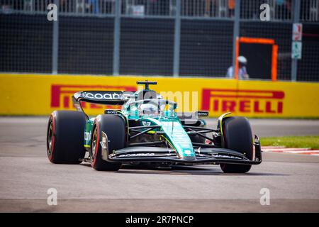 Montreal, Quebec, Kanada. 16. Juni 2023. Lance Walk (CAN) Aston Martn AMR23.während der Free Practice 2 Session, Tag 2 der FORMEL 1 PIRELLI GRAND PRIX DU CANADA 2023 - vom 15. Bis 18. Juni 2023 in Montreal, Quebec, Kanada (Kreditbild: © Alessio De Marco/ZUMA Press Wire) NUR REDAKTIONELLE VERWENDUNG! Nicht für den kommerziellen GEBRAUCH! Stockfoto