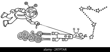 Hund Astronaut und Astronaut Stock Vektor