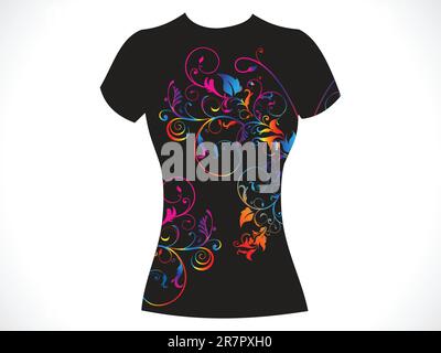 Abstraktes T-Shirt mit Blumendesign Stock Vektor