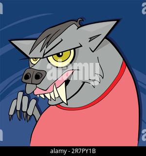 Cartoon-Illustration der lustige Werwolf Stock Vektor