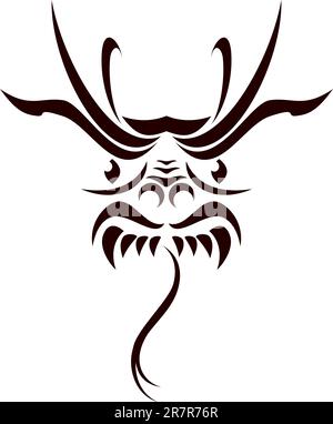 Stammesdrachen-Tattoo. Vektordarstellung auf weißem Hintergrund. Stock Vektor