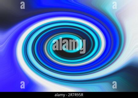 Eine Spirale aus langen und bunten Linien. Stilvoller, kreativer, abstrakter Hintergrund. Farbige Linien spiralförmig Stockfoto