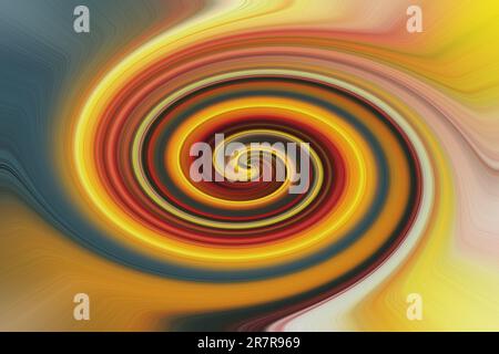 Eine Spirale aus langen und bunten Linien. Stilvoller, kreativer, abstrakter Hintergrund. Farbige Linien spiralförmig Stockfoto