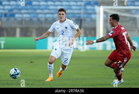 Faro, Portugal. 16. Juni 2023. Benjamin Pavard von Frankreich während der UEFA Euro 2024, Europäische Qualifikatoren, Gruppe B, Fußballspiel zwischen Gibraltar und Frankreich am 16. Juni 2023 in der Estadio Algarve in Faro, Portugal - Foto Jean Catuffe/DPPI Credit: DPPI Media/Alamy Live News Stockfoto