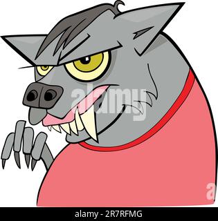 Cartoon-Illustration der lustige Werwolf Stock Vektor