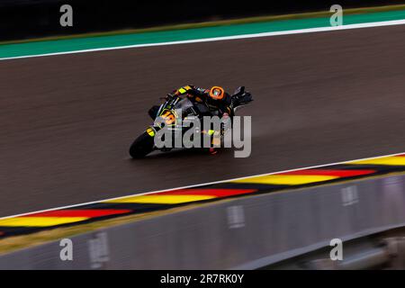 Sachsenring, Hohenstein-Ernstthal, Sachsen, Deutschland. 17. Juni 2023. 2023 German MotoGP, Qualifying Day; Nummer 10 Mooney VR46 Racing Rider Luca Marini während der Qualifizierung für die German MotoGP Credit: Action Plus Sports/Alamy Live News Stockfoto