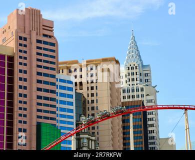 Big Apple Coaster Achterbahn im New York-New York Hotel and Casino Las Vegas Nevada USA Stockfoto