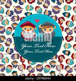 Zeichentrickschülerausweis Stock Vektor