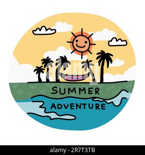 Vektordarstellung des Summer Adventure Logos Stock Vektor