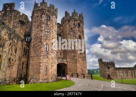 Alnwick Castle, Northumberland, England, Großbritannien Stockfoto