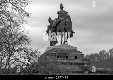 Kaiser-Wilhelm-Denkmal an der Deutschen Ecke, Koblenz, Rheinland-Pfalz, Deutschland Stockfoto