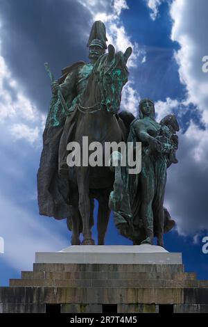 Kaiser-Wilhelm-Denkmal an der Deutschen Ecke, Koblenz, Rheinland-Pfalz, Deutschland Stockfoto