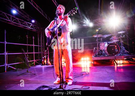 Mailand, Italien. 16. Juni 2023. Der italienische Sänger, Songwriter und Plattenproduzent VENERUS tritt live auf der Bühne des Circolo Magnolia auf, der die Show von D4VD eröffnete. Kredit: Rodolfo Sassano/Alamy Live News Stockfoto