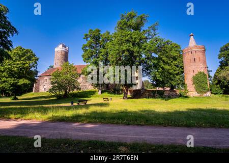 Keep-and-Stork-Turm Schloss Ziesar, Brandenburg, Deutschland Stockfoto