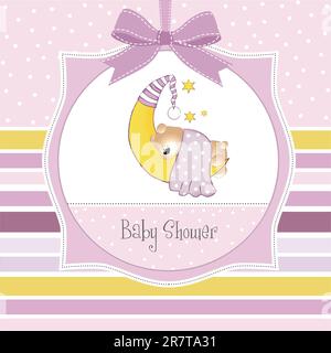 Willkommen Baby-Karte mit Elefanten Stock Vektor