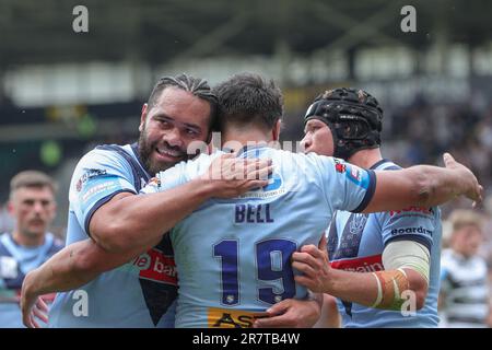 Hull, UK. 17. Juni 2023. Konrad Hurrell #23 von St Helens feiert während des Betfred Challenge Cup-Spiels Hull FC gegen St Helens im MKM Stadium, Hull, Großbritannien, 17. Juni 2023 (Foto von James Heaton/News Images) in Hull, Großbritannien, am 6./17. Juni 2023. (Foto: James Heaton/News Images/Sipa USA) Guthaben: SIPA USA/Alamy Live News Stockfoto