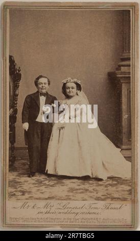 Mr. Und Mrs. "General Tom Thumb" in ihrem Hochzeitskostüm 1863 Stockfoto