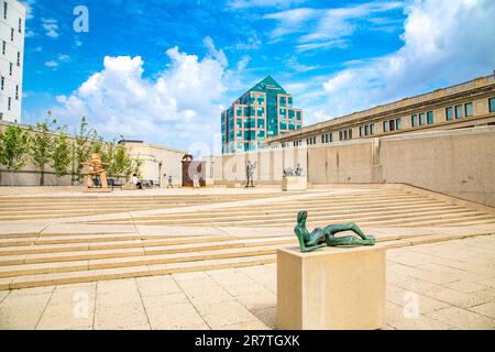 Auf dem Dach der Winnipeg Art Gallery, Winnipeg, Manitoba, Kanada Stockfoto