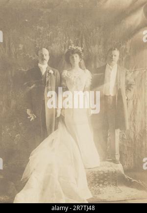 Theodore Roosevelt, Alice Roosevelt Longworth und Nicholas Longworth 17. Februar 1906 Stockfoto