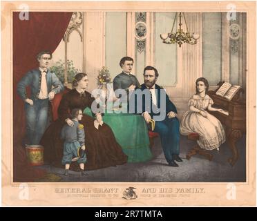 General Grant und seine Familie 1866 Stockfoto