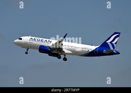 Flugzeug Aegean Airlines, Airbus A320neo, SX-NEJ Stockfoto