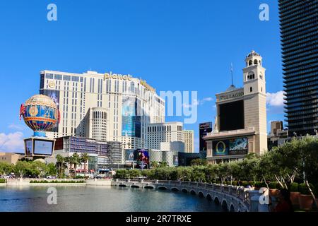 Planet Hollywood Las Vegas Resort & Casino mit dem falschen Montgolfier Ballon auf dem Las Vegas Strip Las Vegas Nevada USA Stockfoto