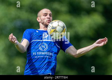 Petrvald, Tschechische Republik. 17. Juni 2023. Tschechischer Fußballspieler David Lischka in Aktion beim Ausstellungsspiel der Persönlichkeiten Team Baros gegen Team Jankulovski in Petrvald, Region Karvina, 17. Juni 2023. Kredit: Vladimir Prycek/CTK Photo/Alamy Live News Stockfoto