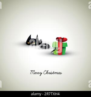 Kätzchen begeistert von Geschenk | tolle Begrüßung für Haustierbesitzer | EPS10-Grafik | separate Lagen entsprechend benannt Stock Vektor