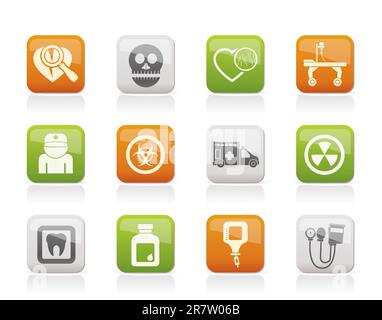 Medizin und Krankenhaus Symbole - Vektor Icon Set Stock Vektor