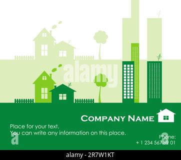 Grüne Stadt, Immobilien zum Verkauf. Vektordarstellung. Stock Vektor