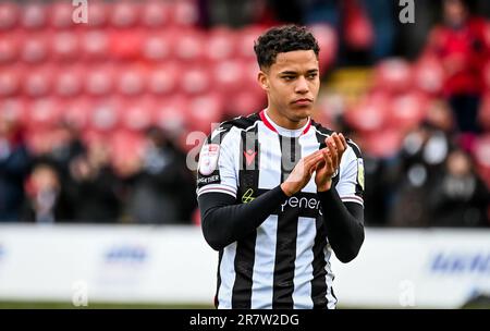 Während des Sky Bet EFL League zwei Fußballspiele zwischen dem Grimsby Town FC und dem Rochdale FC im Blundell Park, Cleethorpes, England, am Samstag, den 11. Stockfoto