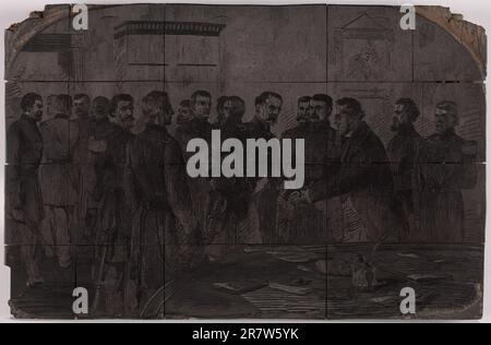 Stanton empfängt Offiziere des Kriegsministeriums c. 1862 Stockfoto