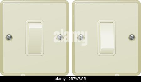 Illustrationen von einem Licht zu wechseln, der ein- und Ausschalten Positionen Stock Vektor