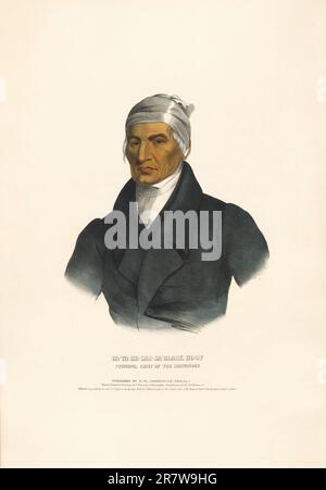Ca-ta-he-cas-sa - Schwarzer Hufeisen 1838 Stockfoto