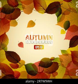 Vektor Herbst abstrakt Hintergrund mit bunten Blätter und Platz für Ihren Text Stock Vektor