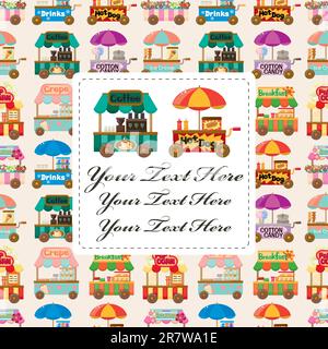 Cartoon-Markt-Autokarte Stock Vektor