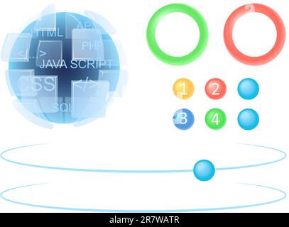 Programmierung Wissenschaft Infografik Chart Design Element Set Stock Vektor