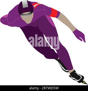 Speed-Skating. Vektor-illustration Stock Vektor