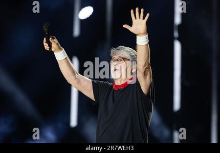 Randy Owen aus Alabama tritt am 4. Tag des CMA Fest im Nissan Stadium am Donnerstag, den 11. Juni 2023 in Nashville, Tennessee auf. (Foto: Amiee St Stockfoto