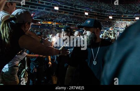 Jelly Roll tritt am 2. Tag des CMA Fests im Nissan Stadium am Donnerstag, den 9. Juni 2023 in Nashville, Tennessee auf. (Foto: Amiee Stubbs/imageSP Stockfoto