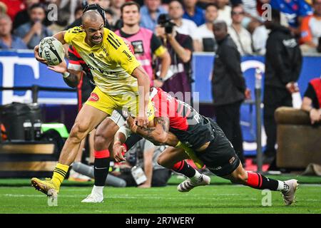 Saint-Denis, Frankreich, Frankreich. 17. Juni 2023. Dillyn LEYDS von La Rochelle während des Finalspiels DER TOP 14 zwischen Stade Toulousain (Toulouse) und Stade Rochelais (La Rochelle) am 17. Juni 2023 im Stade de France in Saint-Denis bei Paris, Frankreich. (Kreditbild: © Matthieu Mirville/ZUMA Press Wire) NUR REDAKTIONELLE VERWENDUNG! Nicht für den kommerziellen GEBRAUCH! Stockfoto