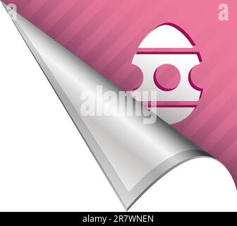 Ostereier-Symbol auf vektorgeschälter Ecklasche geeignet für die Verwendung in Printmedien, auf Websites oder in Werbematerialien. Stock Vektor