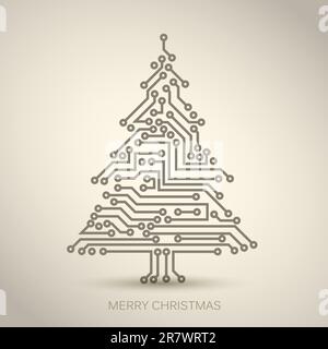 Vektor Weihnachtsbaum von digitalen elektronischen Schaltkreis Stock Vektor