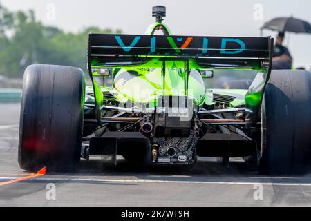Elkhart Lake, WI, USA. 17. Juni 2023. DER INDYCAR-Fahrer CHRISTIAN LUNGAARD (45) aus Hedensted, Dänemark, fährt während einer Übung für den Sonsio Grand Prix auf der Road America in Elkhart Lake WI von der Boxenstraße. (Kreditbild: © Walter G. Arce Sr./ZUMA Press Wire) NUR REDAKTIONELLE VERWENDUNG! Nicht für den kommerziellen GEBRAUCH! Stockfoto