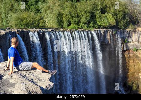 Wasserfall Salto Del Itata (Yungay) Stockfoto