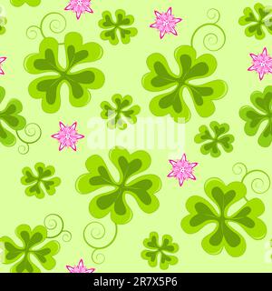 St. Patricks Day Musterdesign mit Kleeblatt Stock Vektor