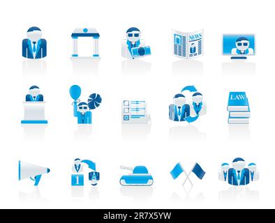 Politik, Wahlen und politische Partei Symbole - Vektor Icon Set Stock Vektor