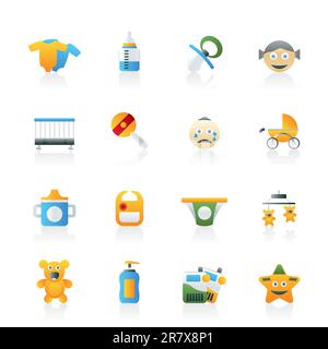 Baby, Kinder und Spielzeug icons-Vektor Icon Set Stock Vektor