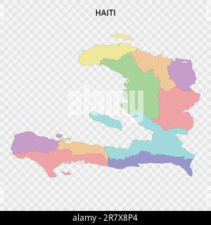 Isolierte farbige Karte von Haiti mit Grenzen der Regionen Stock Vektor